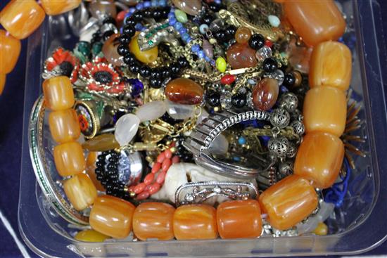 A group of assorted costume jewellery and watches etc.